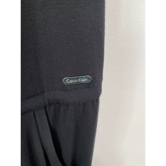 Calvin Klein Swimwear Black Crochet Trim Cover Up Dress Sz L/XL Pockets Resort - Picture 9 of 13